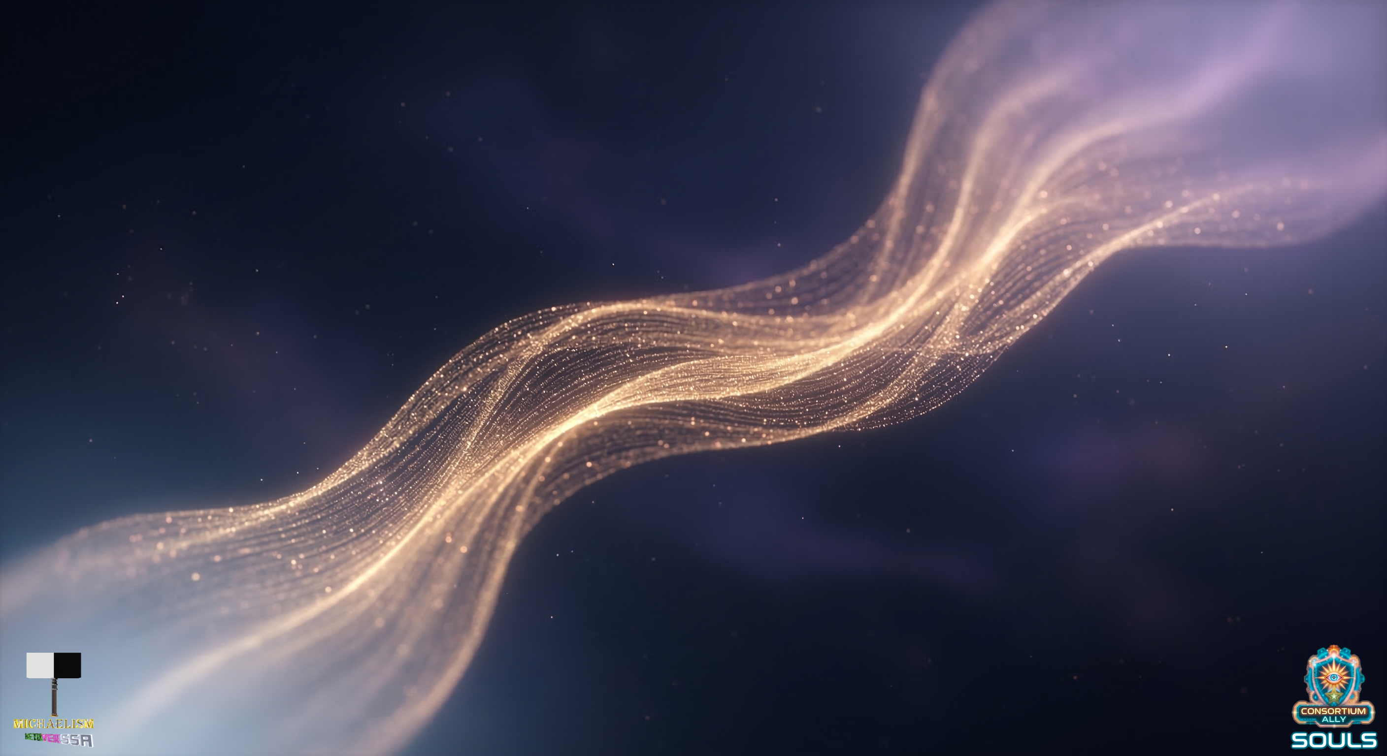 A golden blockchain bridge transmitting value between dimensional planes